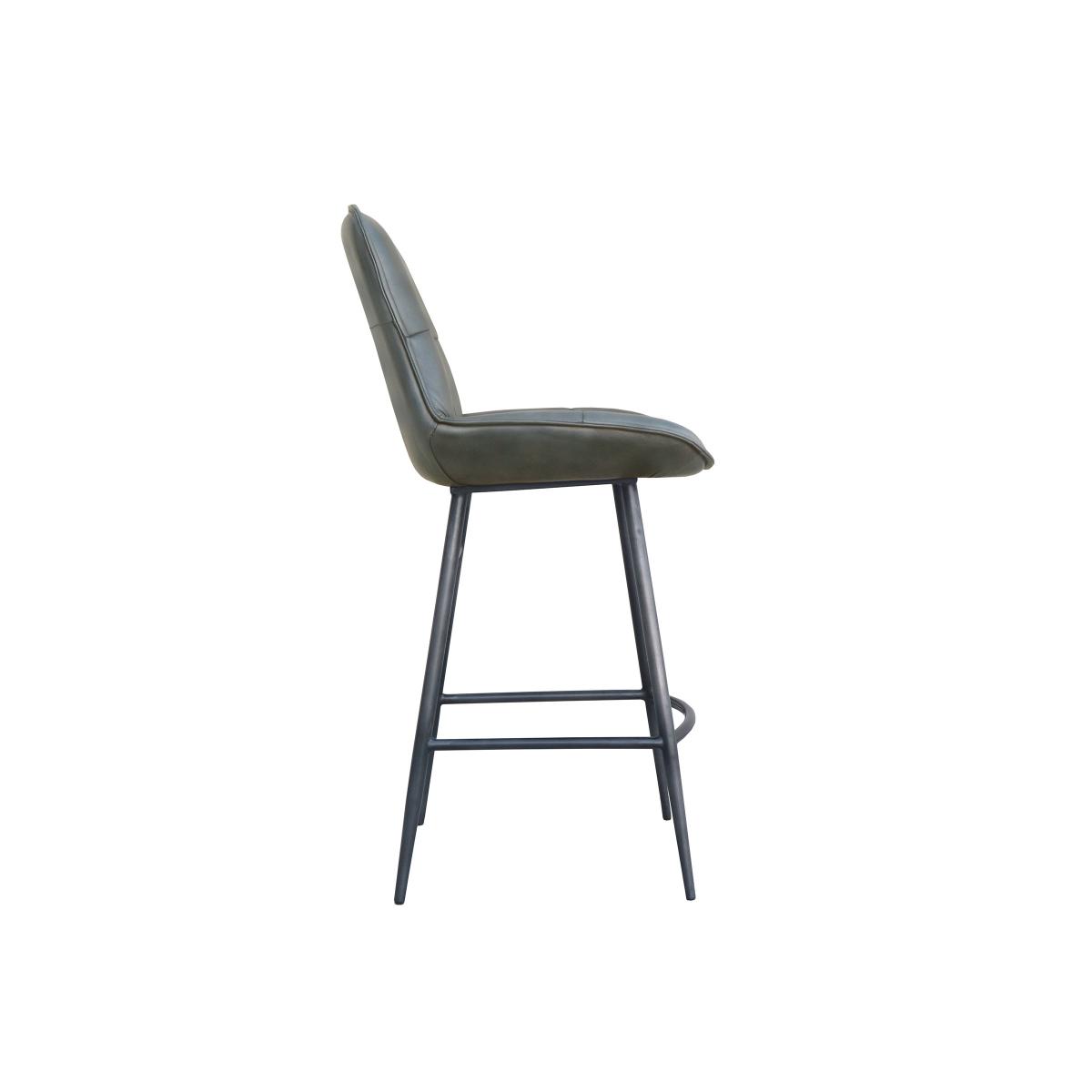Finn Leather Bar Stool Light Grey – image 3