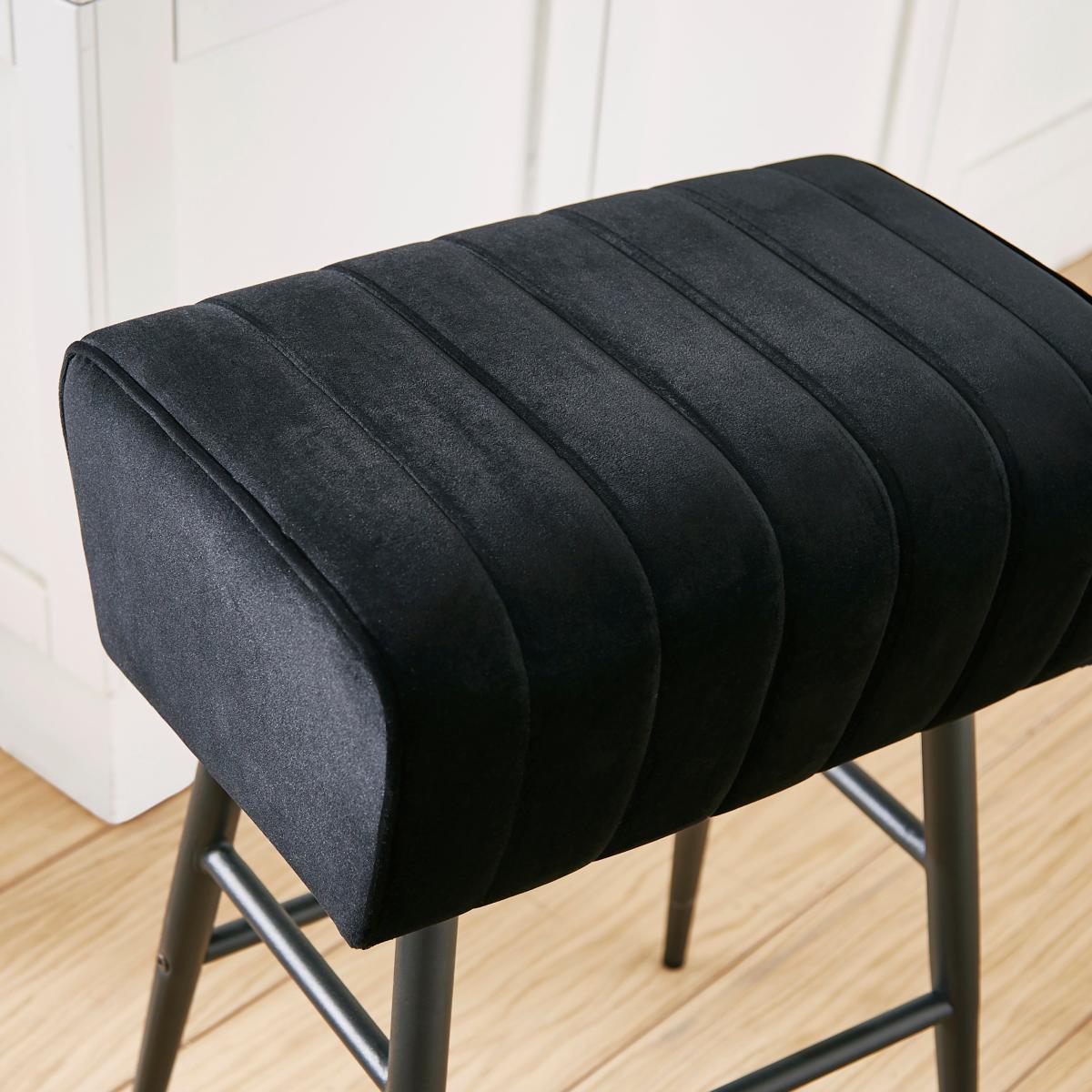 Bude Bar Stool, Velvet Black – image 2