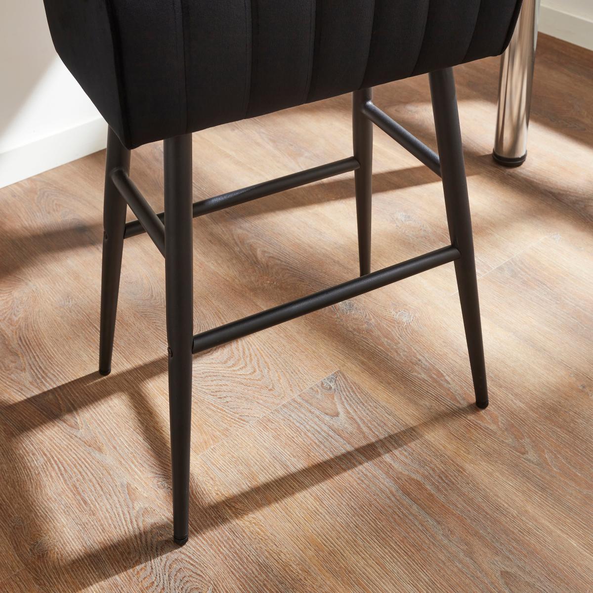 Bude Bar Stool, Velvet Black – image 4