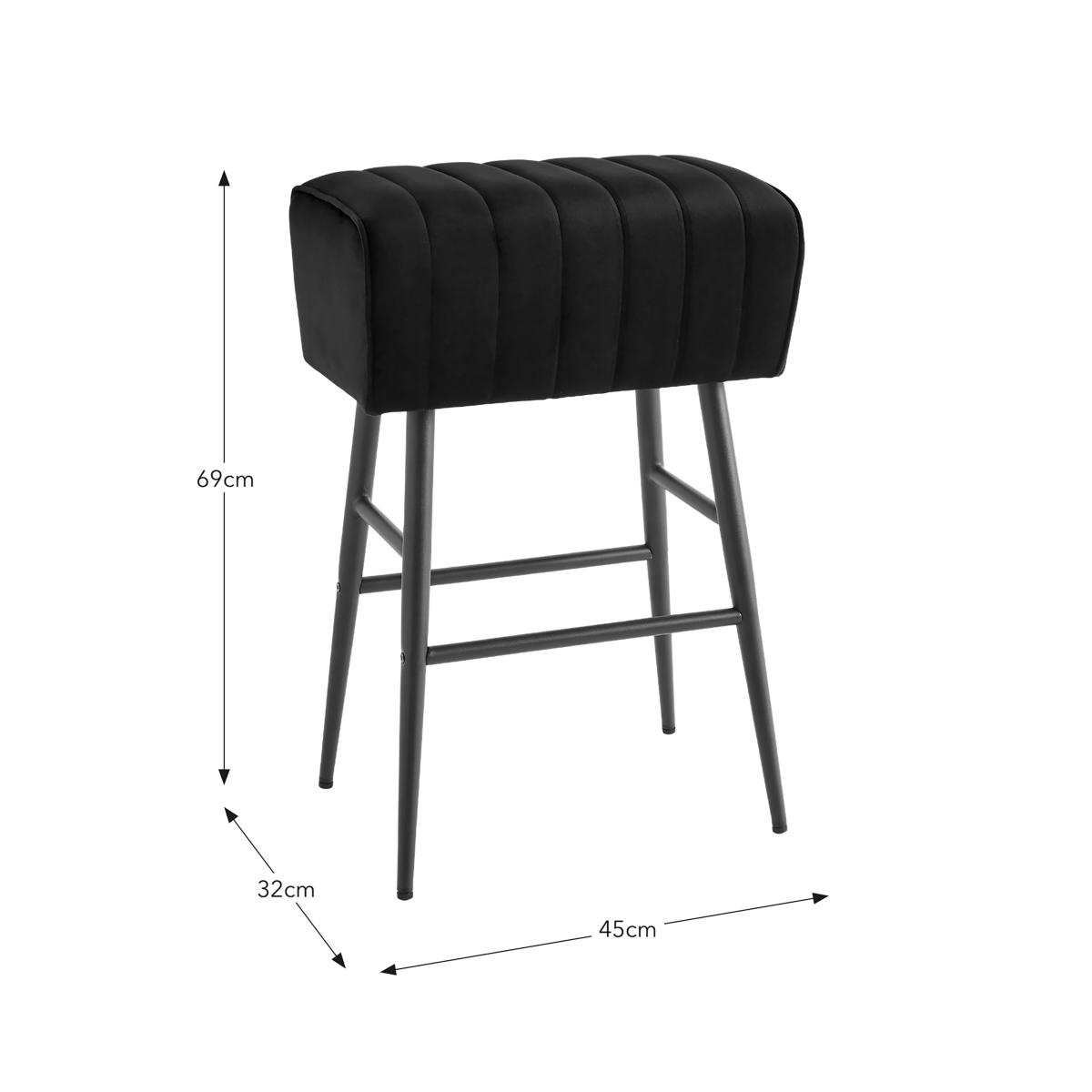 Bude Bar Stool, Velvet Black – image 7