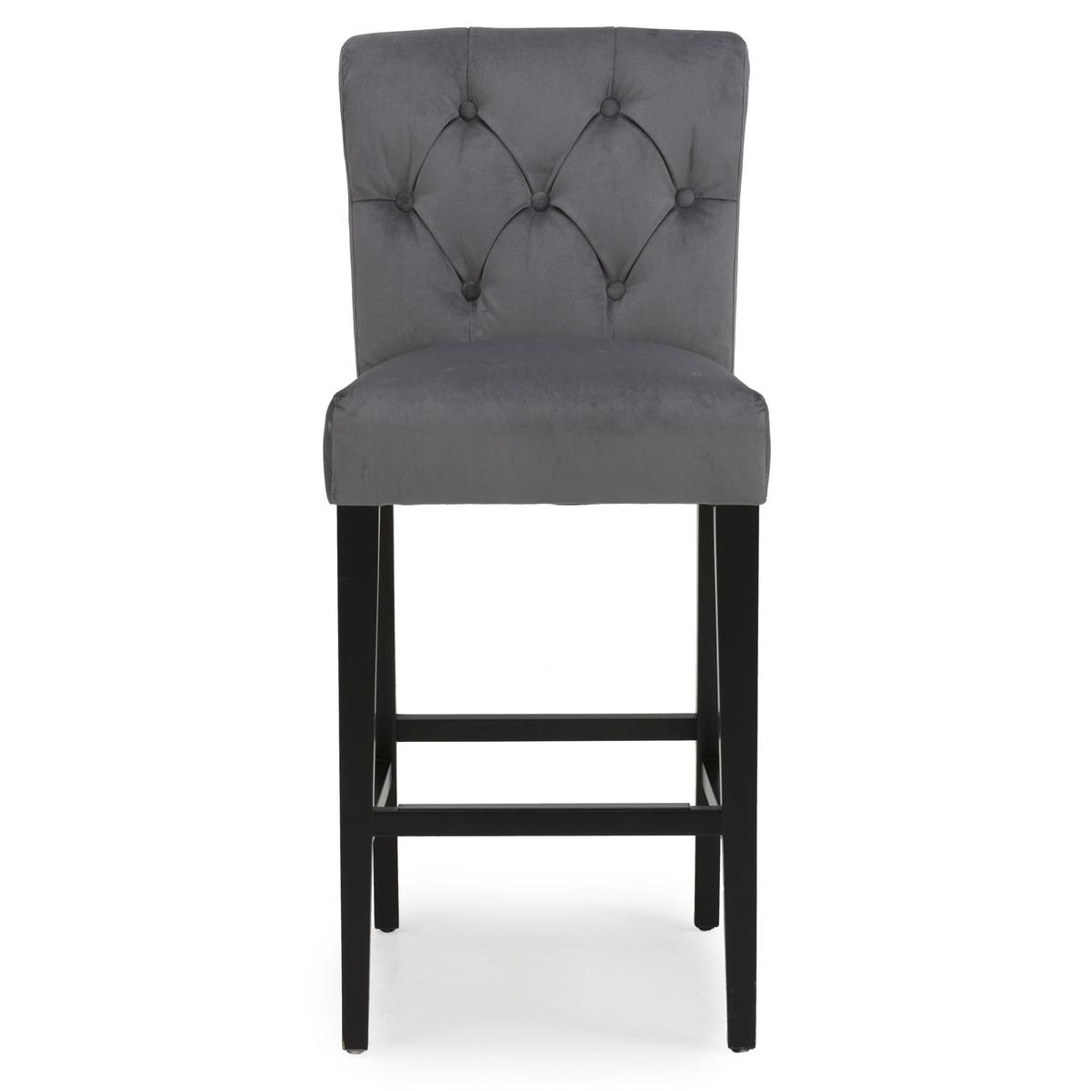 Newbury Bar Stool Grey Velvet Grey – image 3