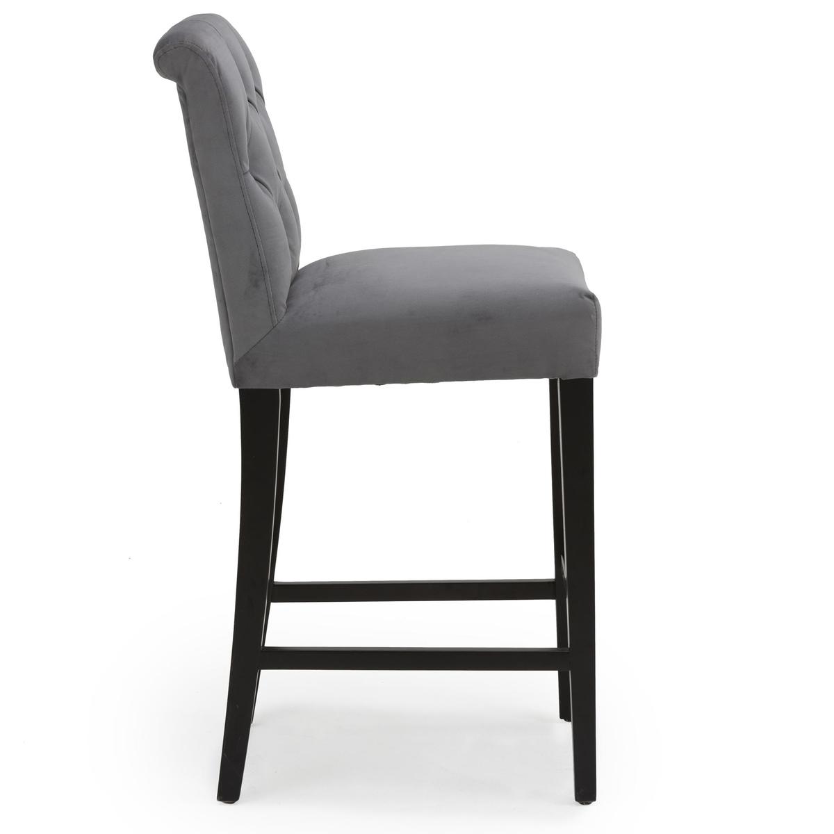 Newbury Bar Stool Grey Velvet Grey – image 5