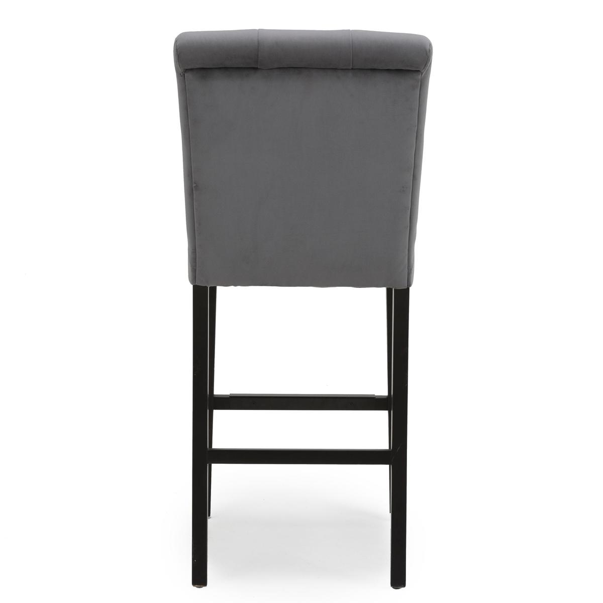 Newbury Bar Stool Grey Velvet Grey – image 6