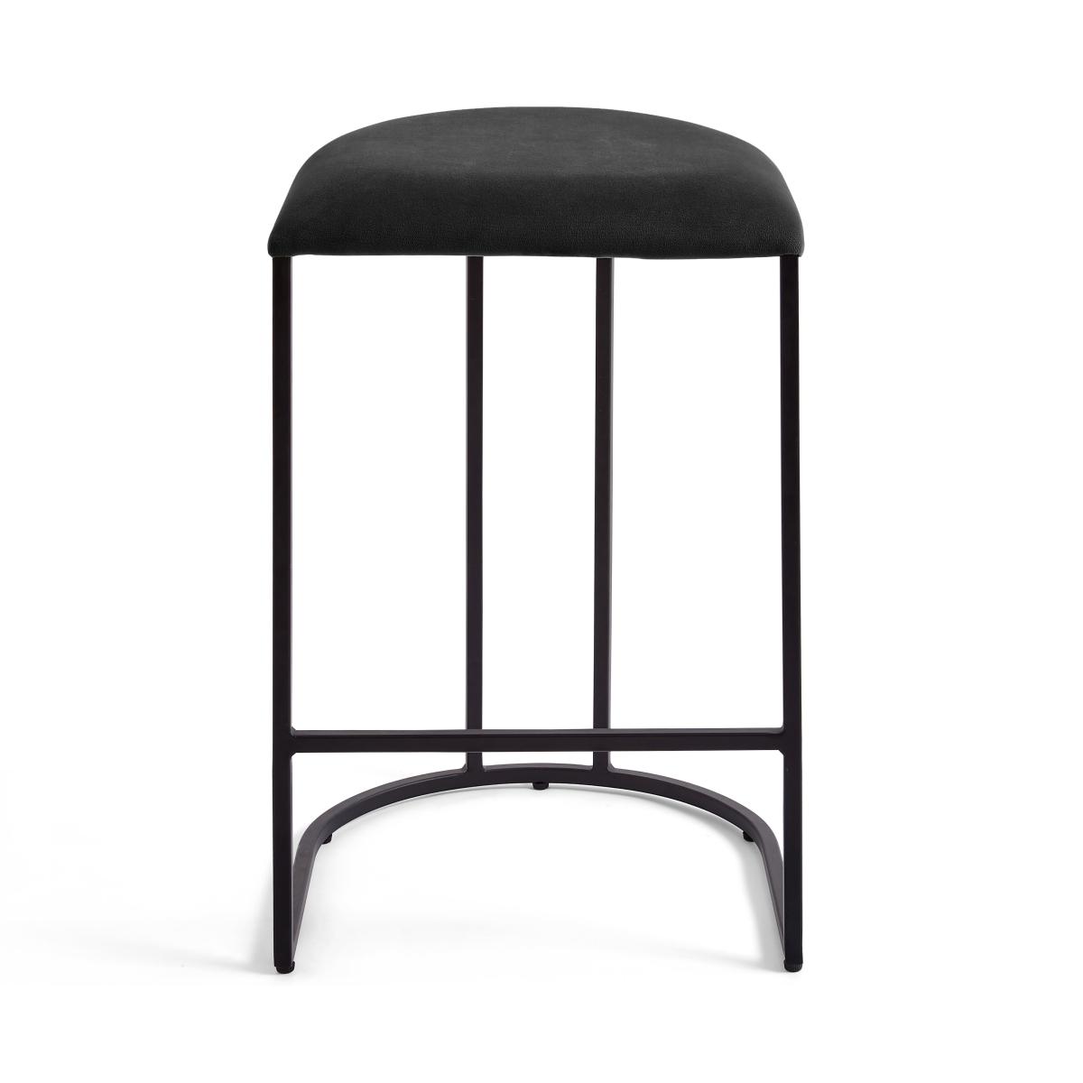 Gena Counter Height Velvet Bar Stool Black – image 4