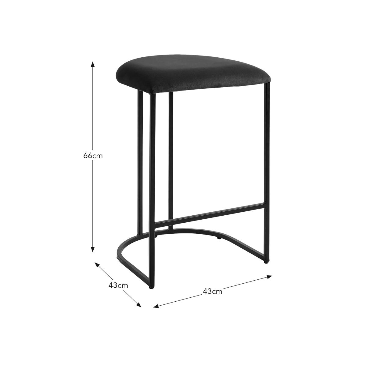 Gena Counter Height Velvet Bar Stool Black – image 6