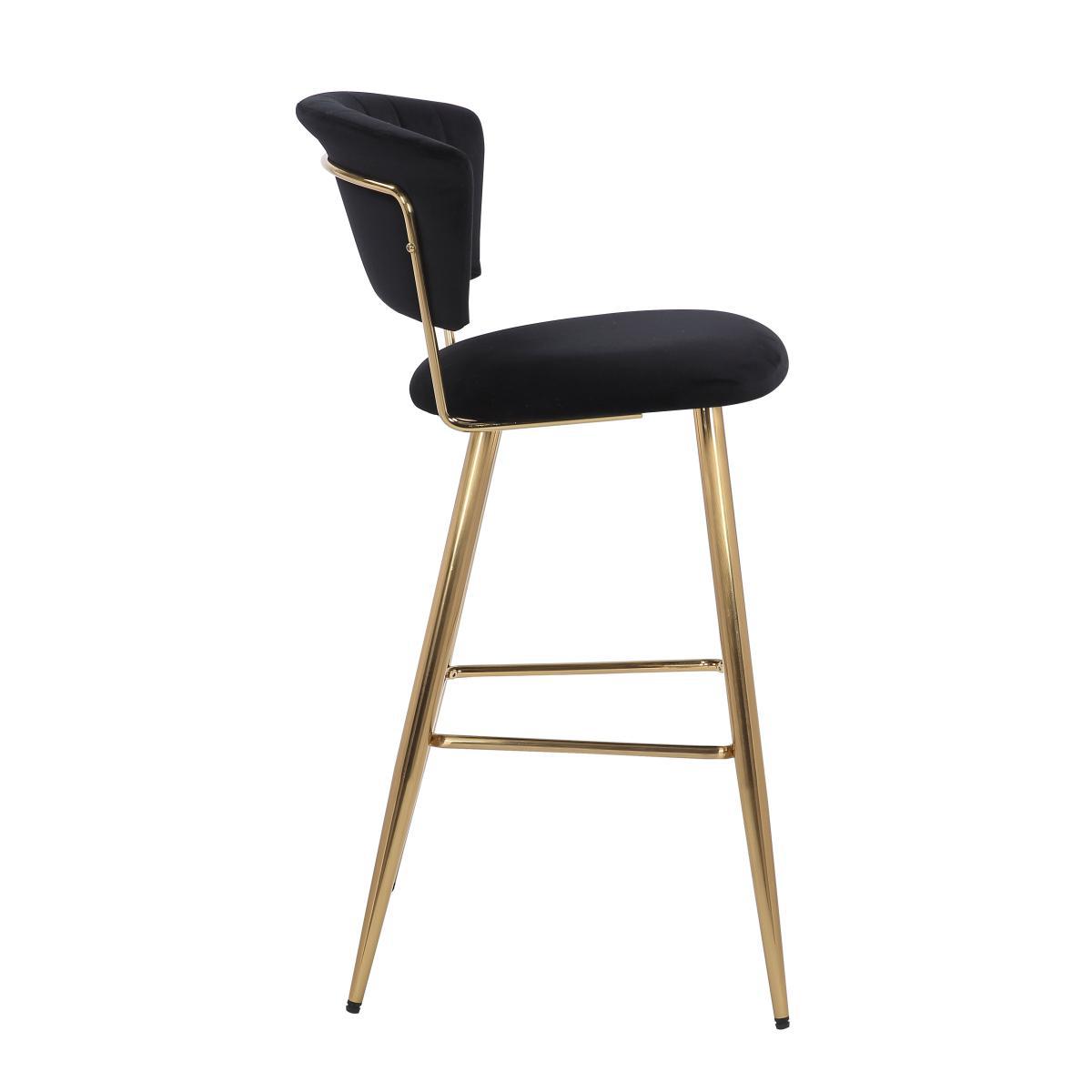 Kendall Velvet Bar Stool Black – image 2