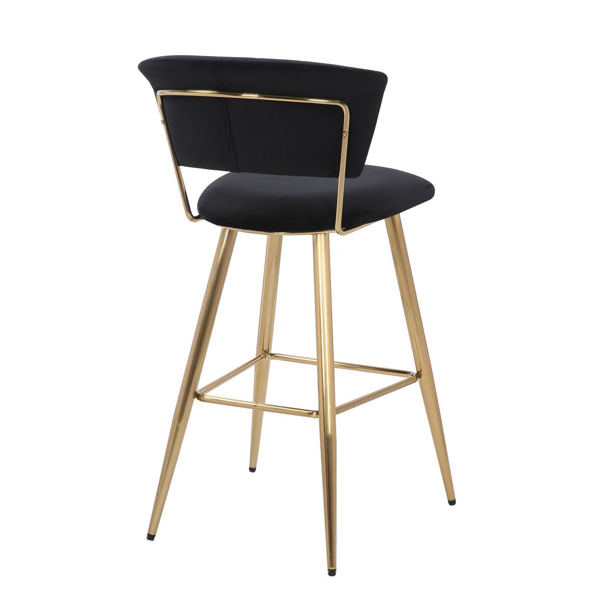 Kendall Velvet Bar Stool Black – image 3