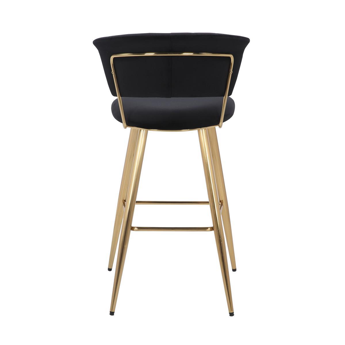 Kendall Velvet Bar Stool Black – image 4