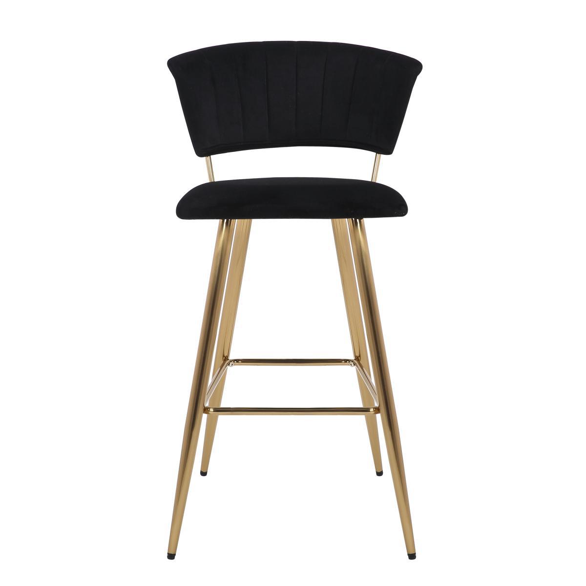 Kendall Velvet Bar Stool Black – image 9