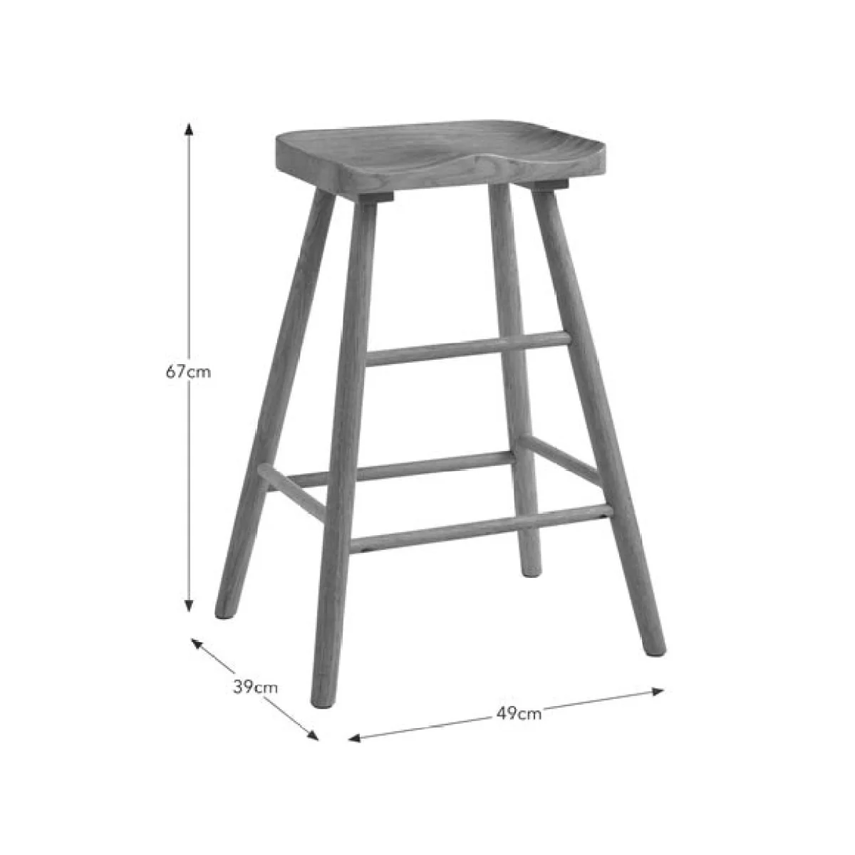 Loxwood Counter Height Bar Stool, Solid Oak – image 7