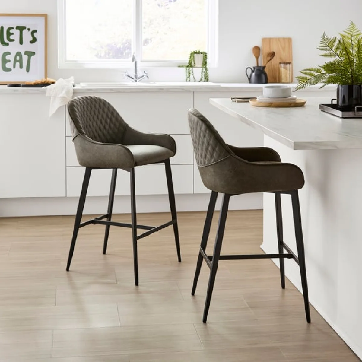 Hudson Bar Stool, Faux Leather – image 2