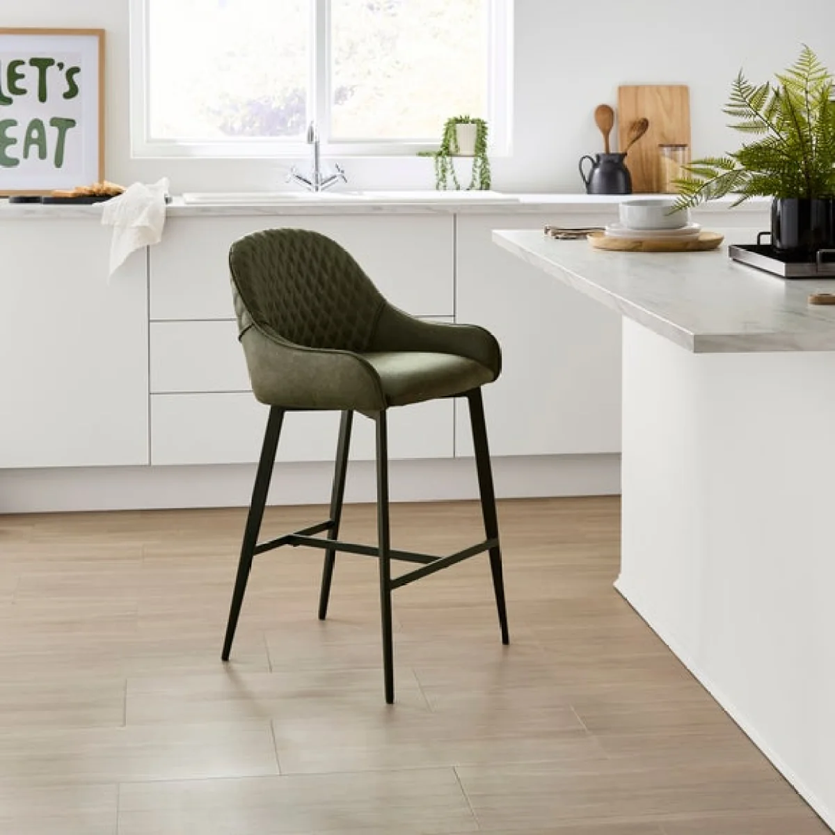 Hudson Bar Stool, Faux Leather – image 1
