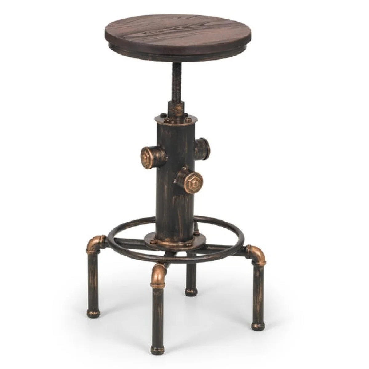 RETURN - Rockport Pipework Adjustable Height Bar Stool, Mocha – image 2