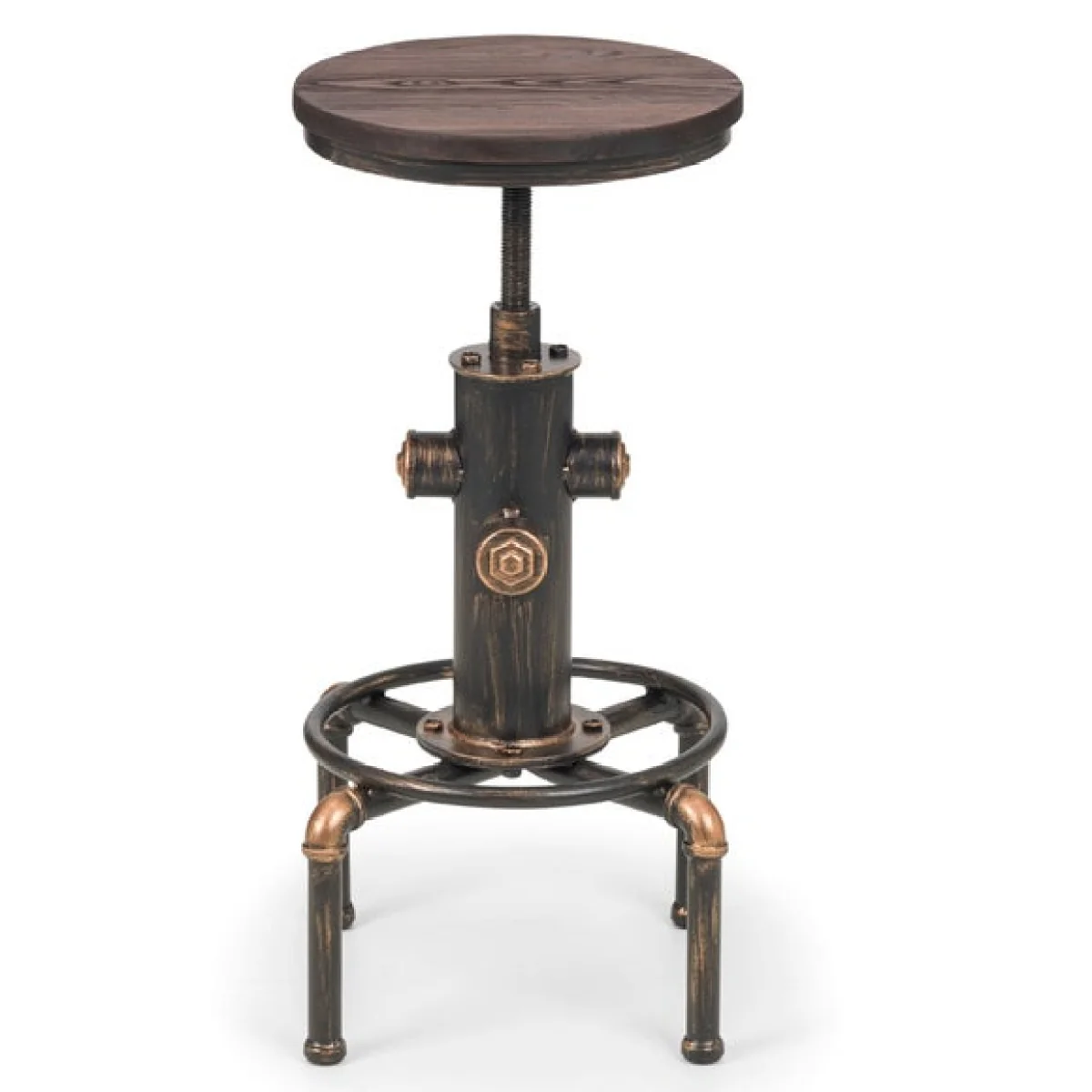 RETURN - Rockport Pipework Adjustable Height Bar Stool, Mocha – image 3