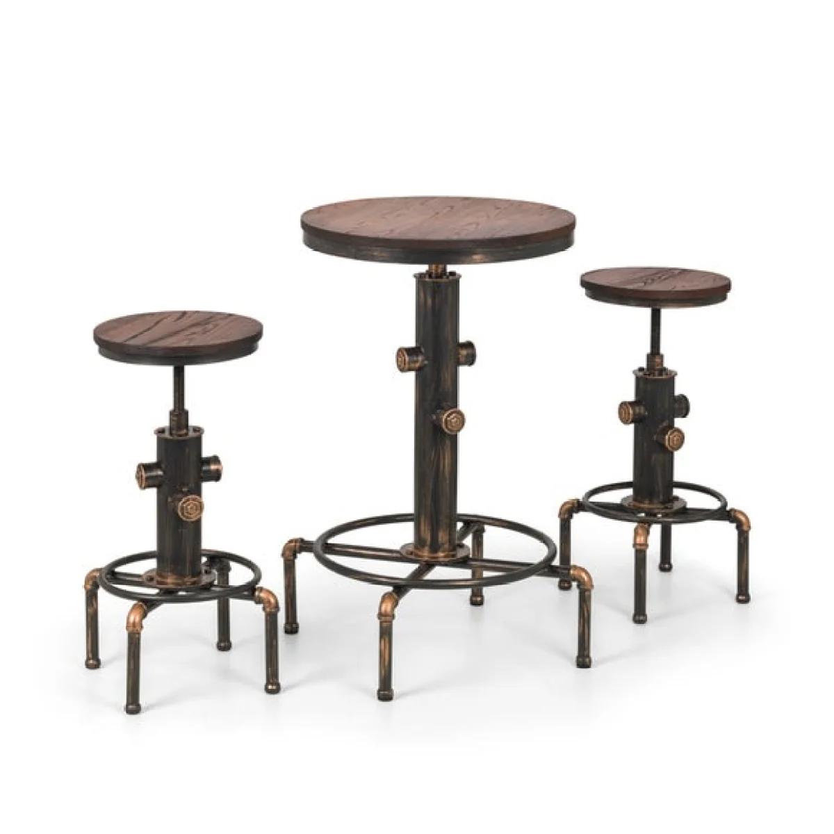 RETURN - Rockport Pipework Adjustable Height Bar Stool, Mocha – image 7