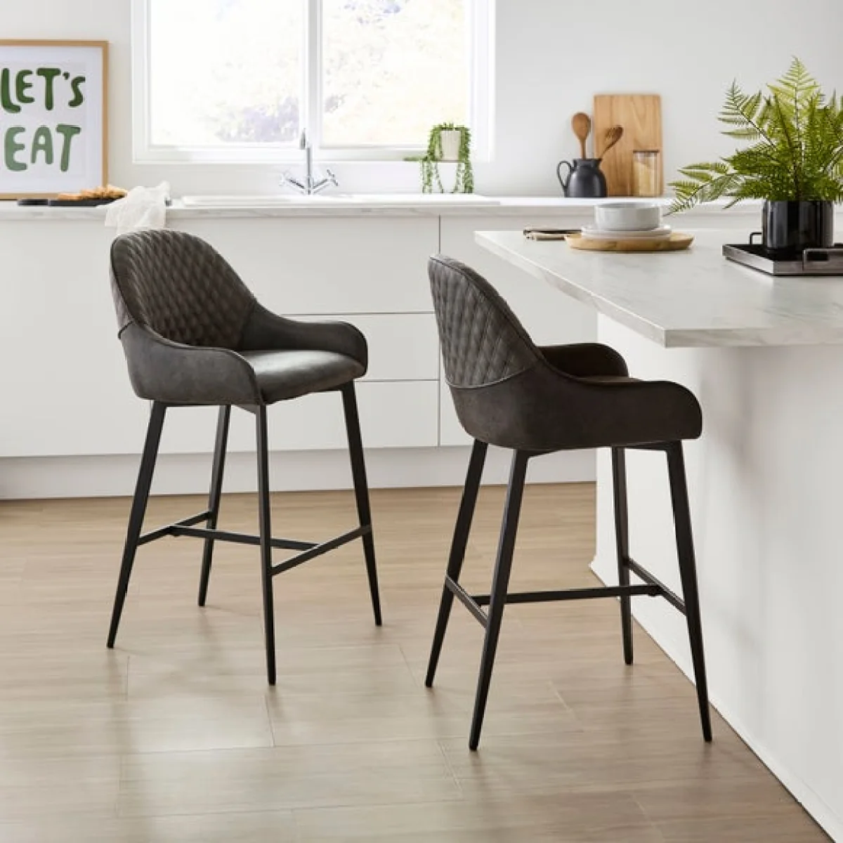 Hudson Bar Stool, Faux Leather – image 2
