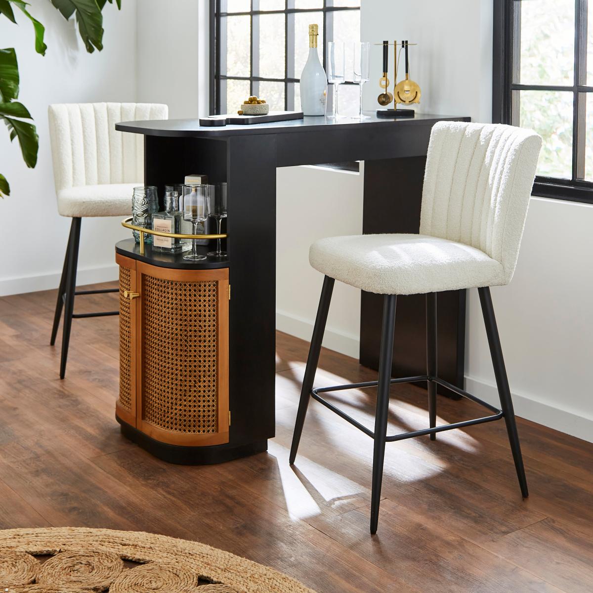 Taylor Counter Height Bar Stool, Ivory Boucle Boucle Ivory – image 2