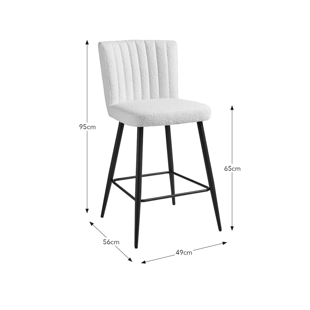 Taylor Counter Height Bar Stool, Ivory Boucle Boucle Ivory – image 7