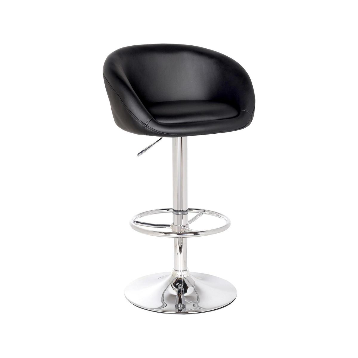 Apollo Upholstered Adjustable Gas Lift Bar Stool - Black Black – image 1