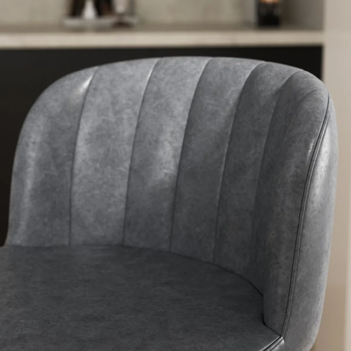 Mylo Gaslift Barstool, Faux Leather – image 3