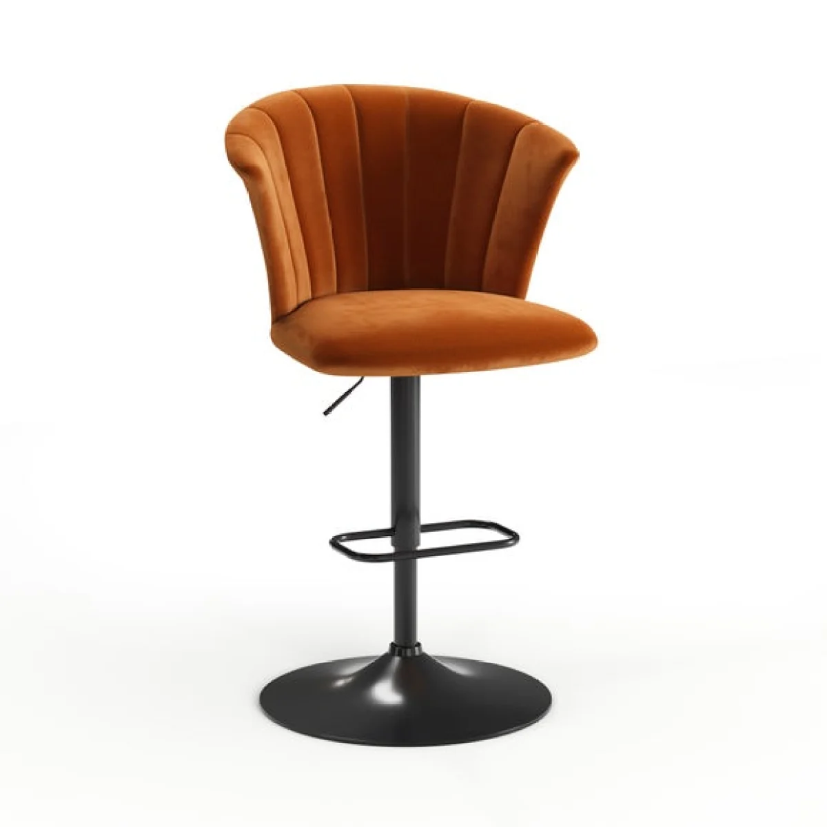 Kendall Bar Stool with Black Legs, Velvet – image 7