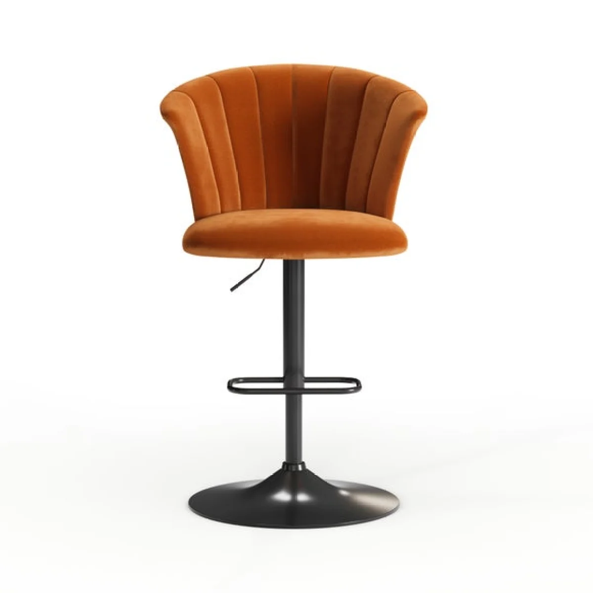 Kendall Bar Stool with Black Legs, Velvet – image 8