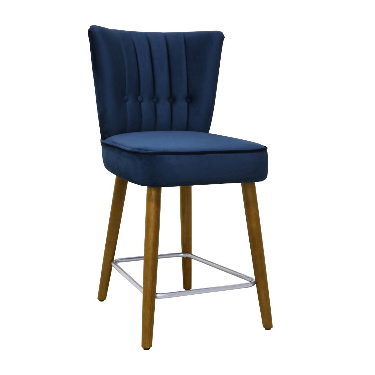 Isla Velvet Bar Stool Midnight (Blue) – image 3