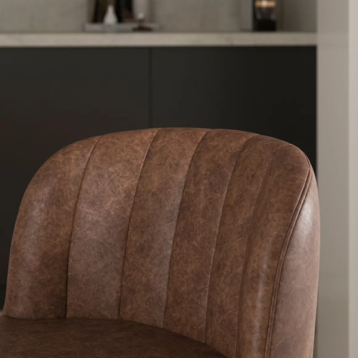 Mylo Gaslift Barstool, Faux Leather – image 3