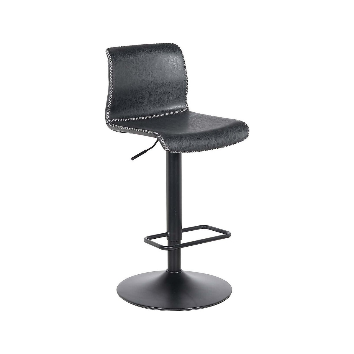 Venice Bar Stool Black PU Leather Black – image 1