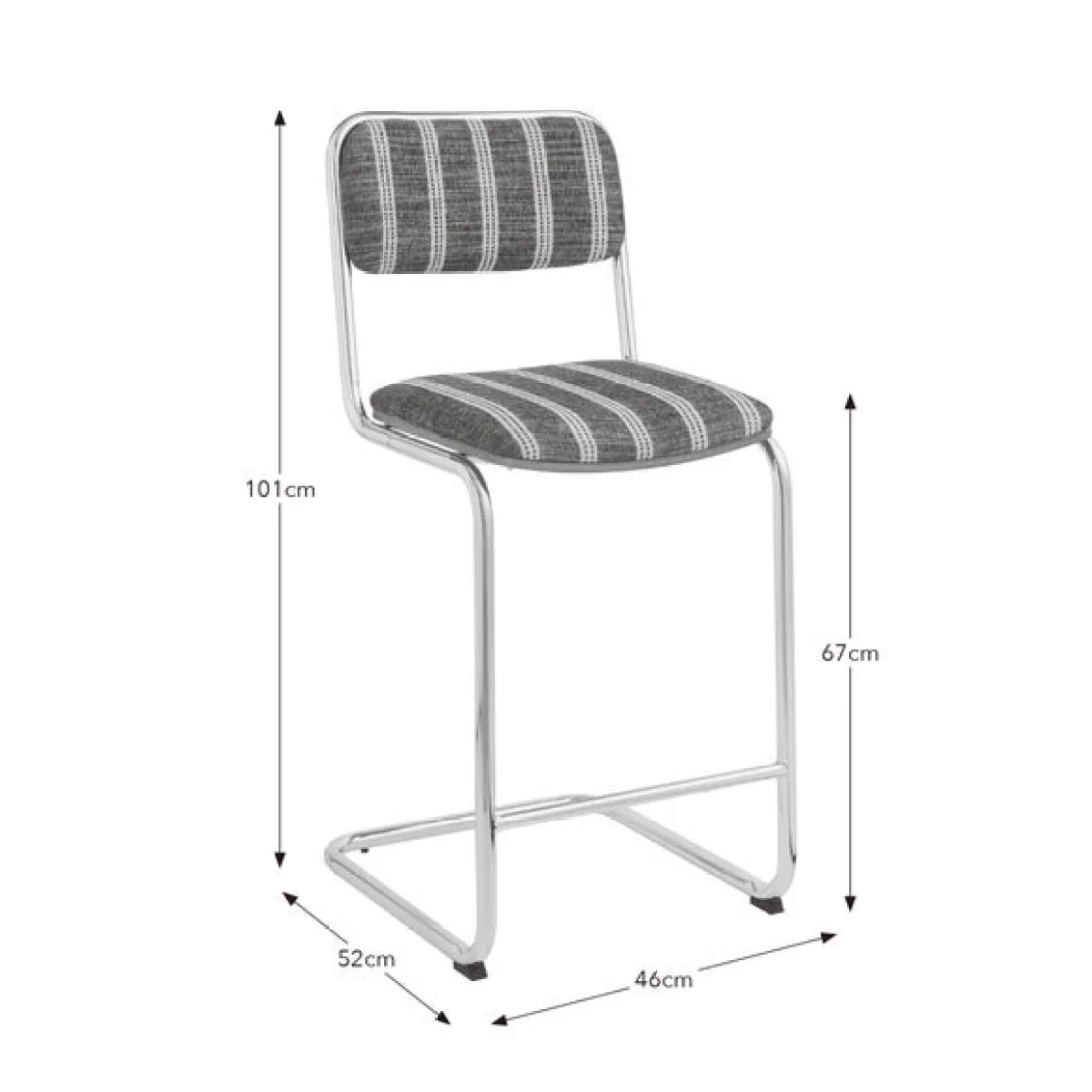 Draper Cantilever Barstool, Textured Weave – image 8