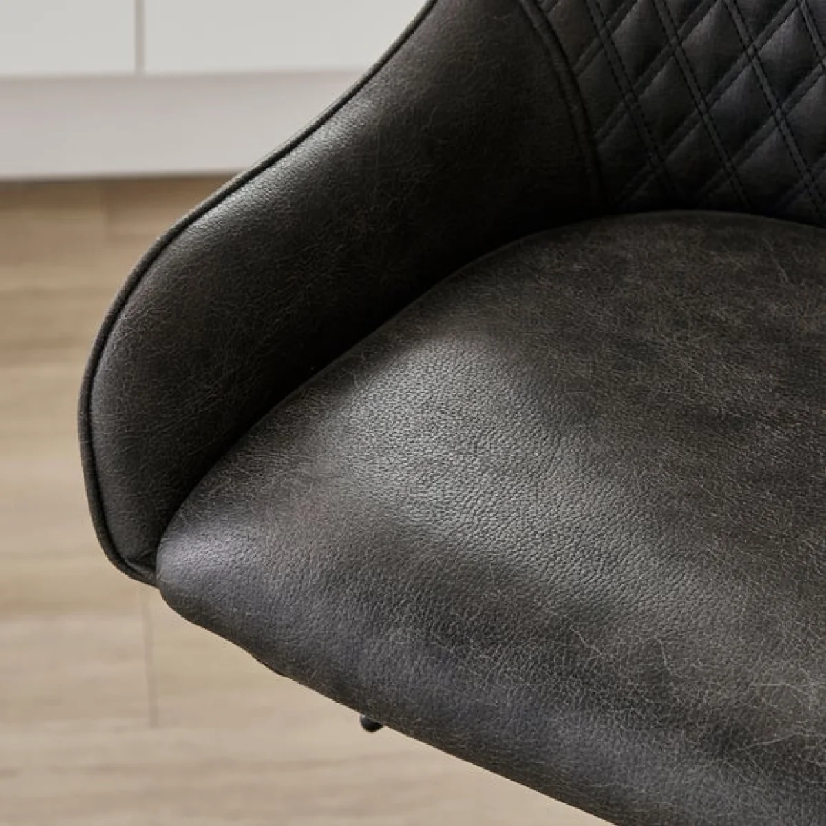 Hudson Height Adjustable Bar Stool, Faux Leather – image 4