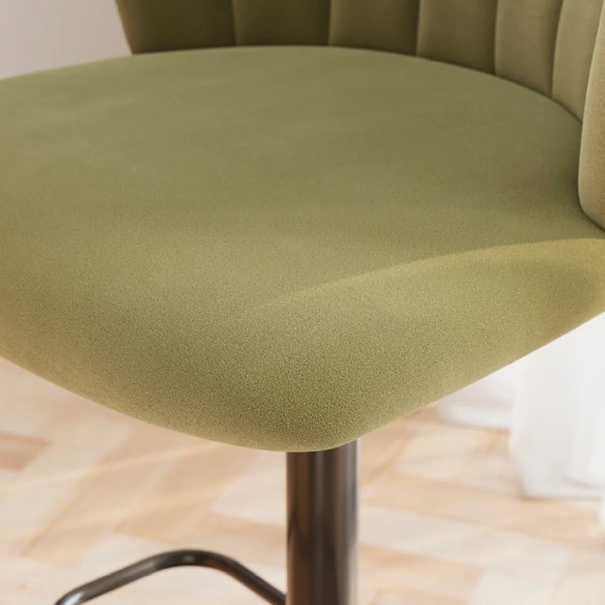 Kendall Bar Stool with Black Legs, Velvet – image 2