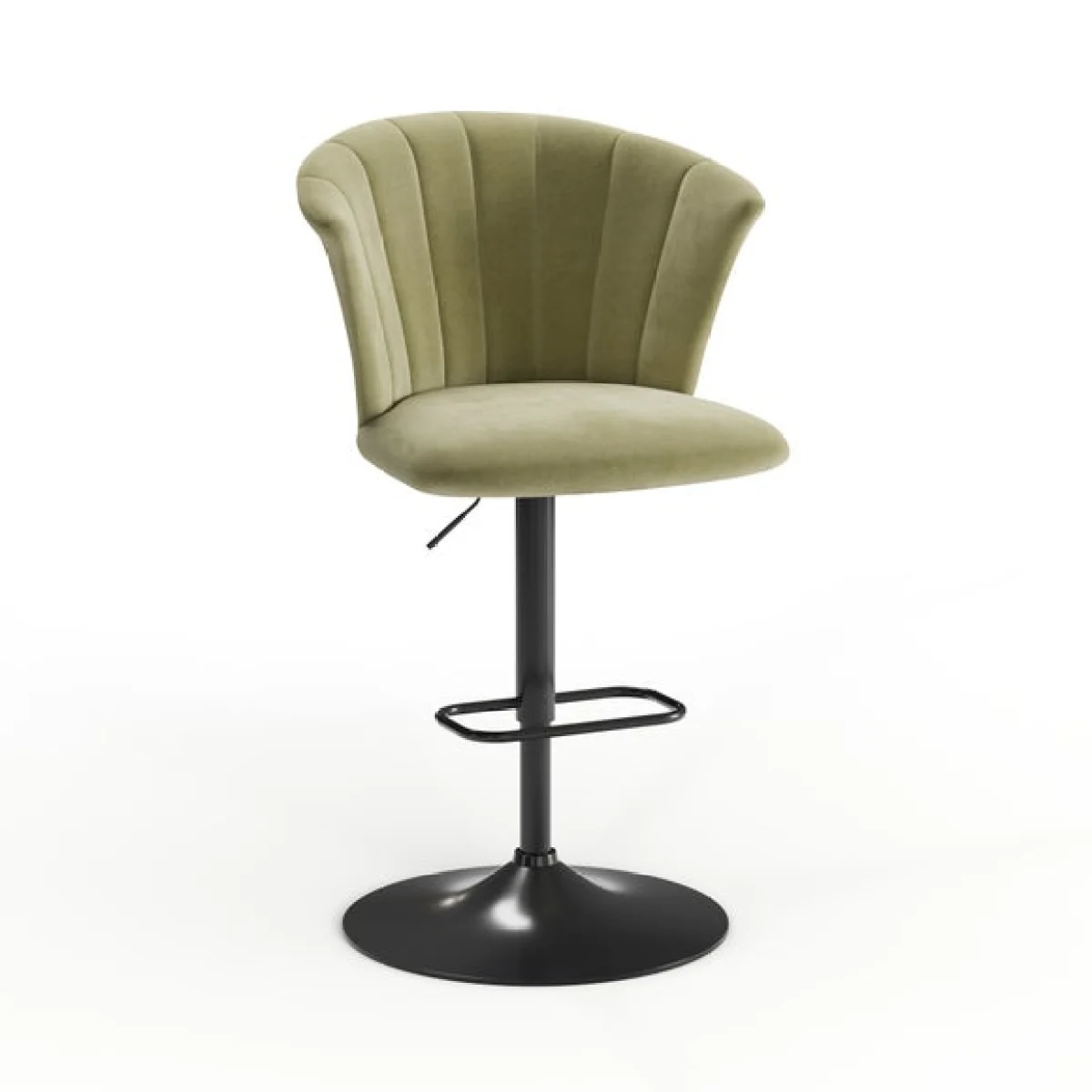 Kendall Bar Stool with Black Legs, Velvet – image 7