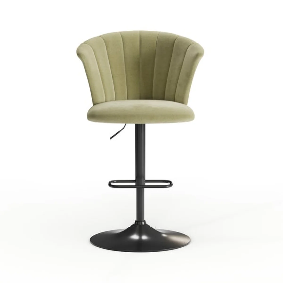 Kendall Bar Stool with Black Legs, Velvet – image 8
