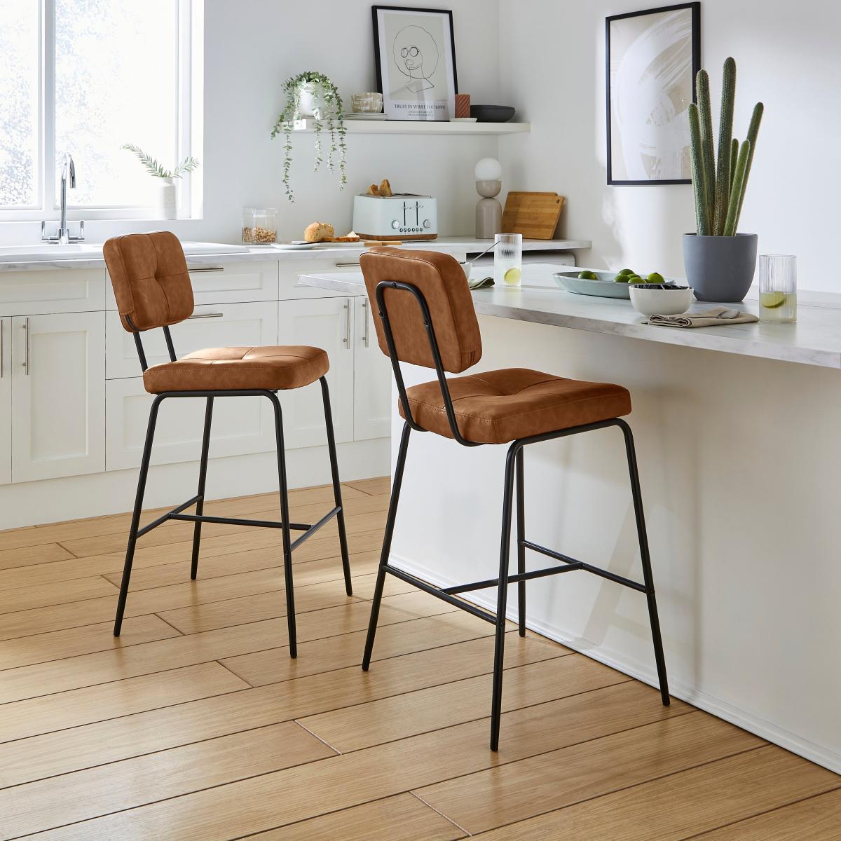 Jessie Counter Height Barstool, Faux Leather – image 2
