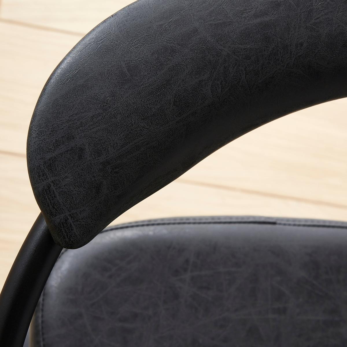Houston Faux Leather Adjustable Height Swivel Bar Stool Charcoal – image 3
