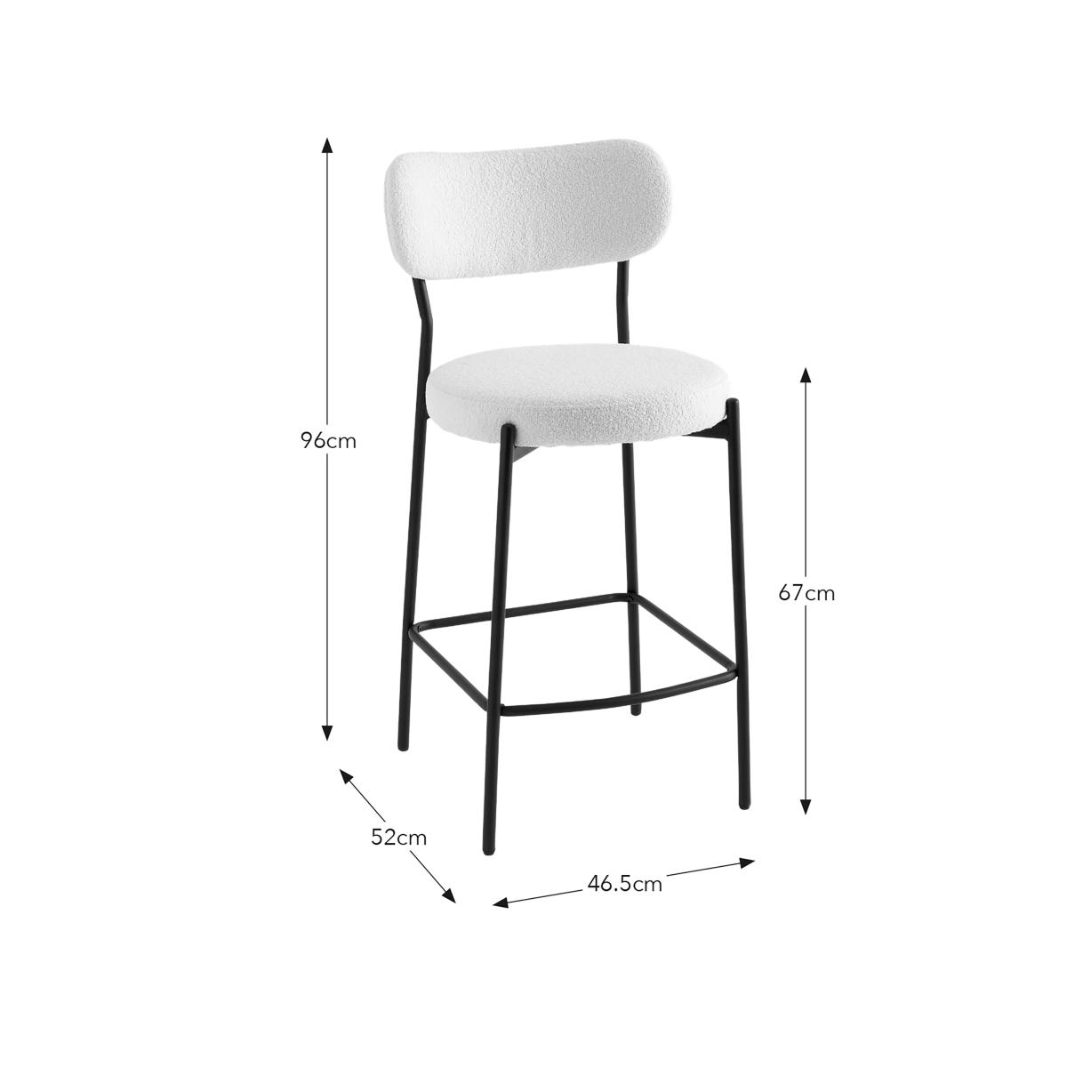 Laine Boucle Bar Stool Boucle Ivory – image 6