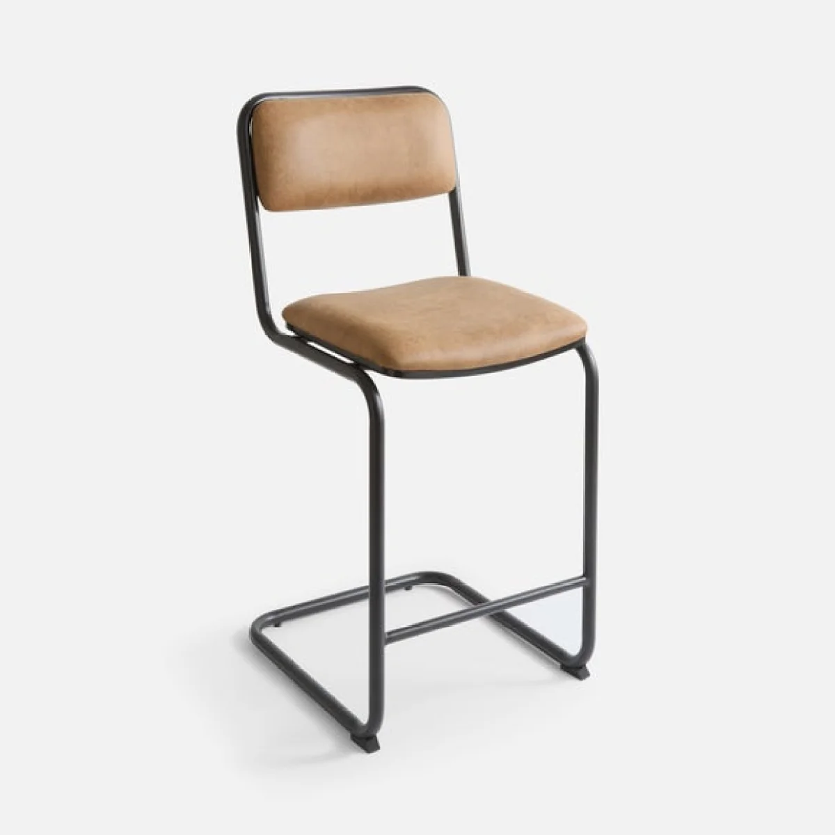 Draper Cantilever Barstool, Faux Leather – image 7