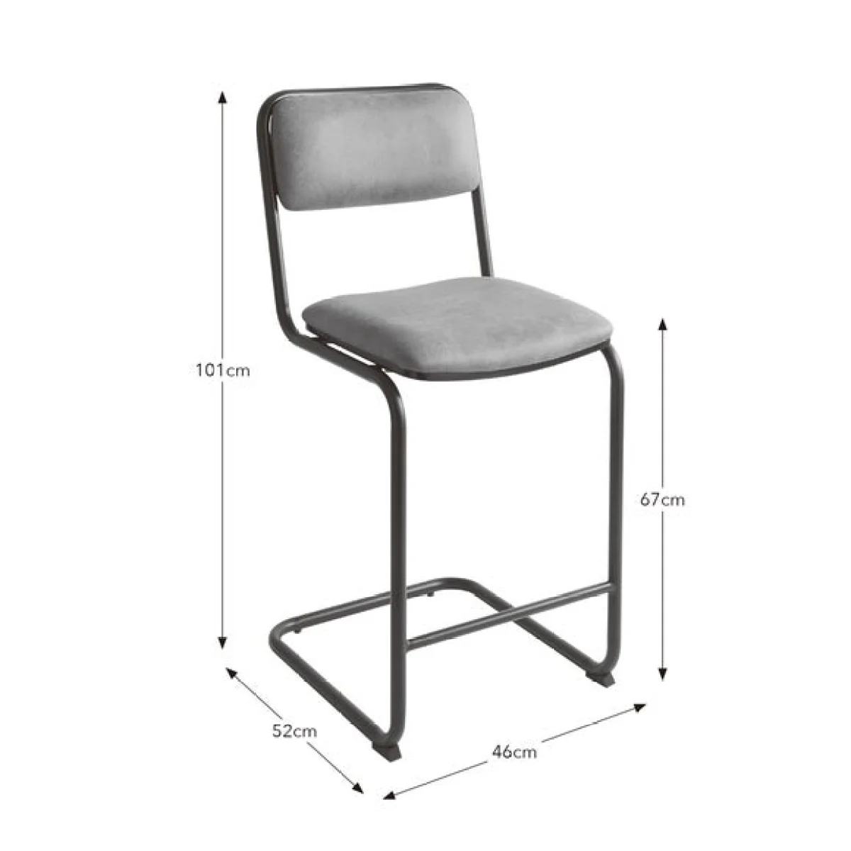 Draper Cantilever Barstool, Faux Leather – image 8