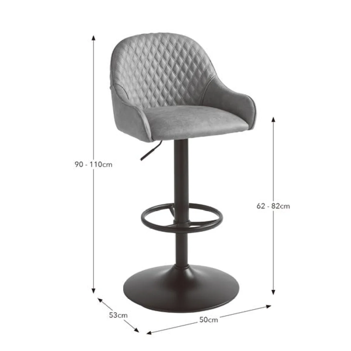 Hudson Height Adjustable Bar Stool, Faux Leather – image 7