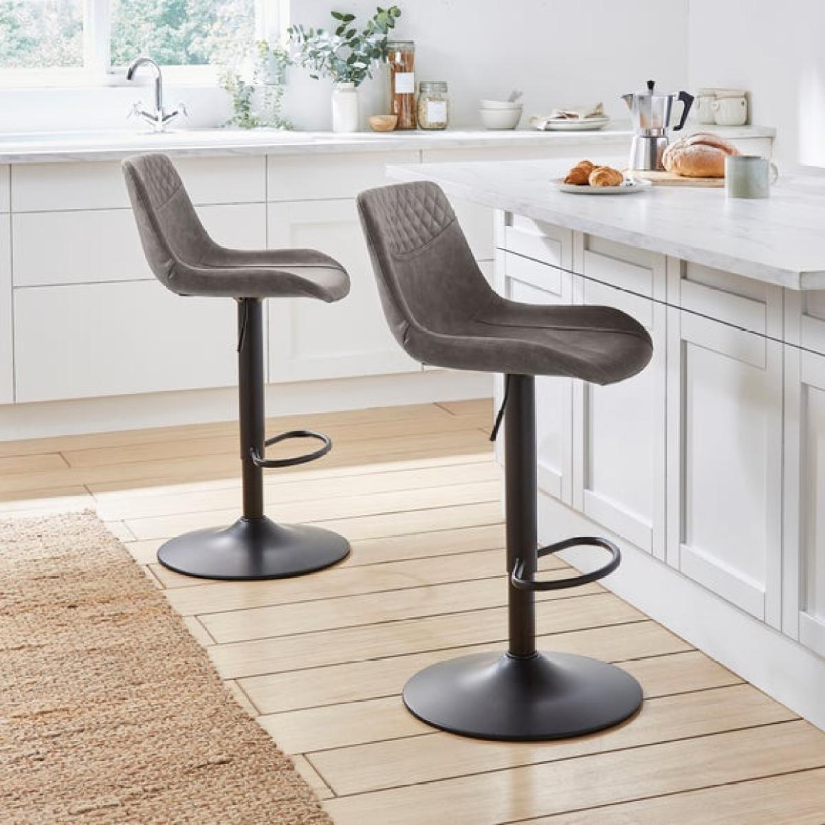Walden Height Adjustable Bar Stool, Faux Leather – image 2