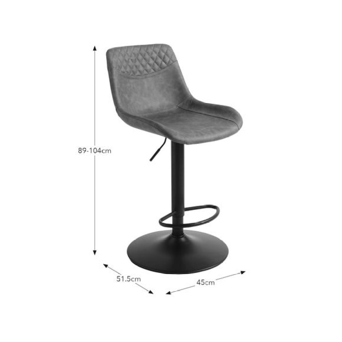 Walden Height Adjustable Bar Stool, Faux Leather – image 7