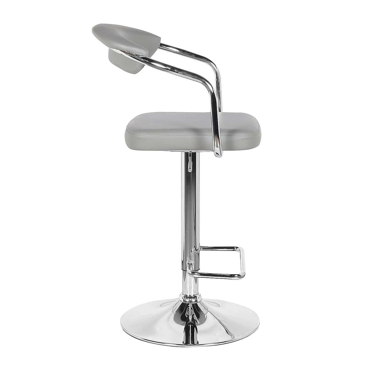Houston Bar Stool Grey PU Leather Grey – image 4