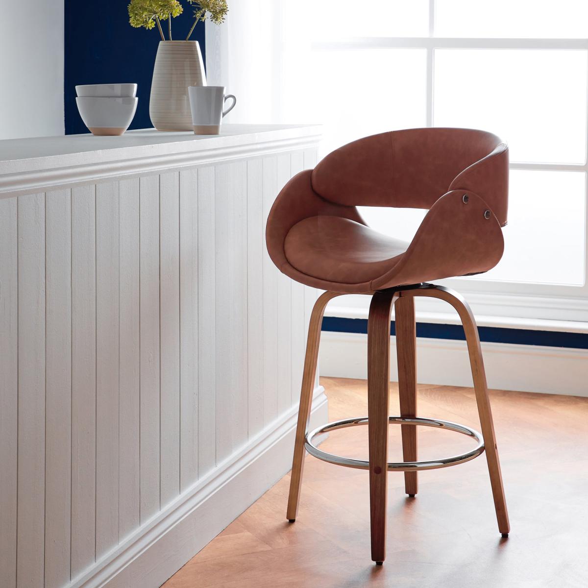 Torcello Tan Faux Leather Bar Stool Tan – image 2