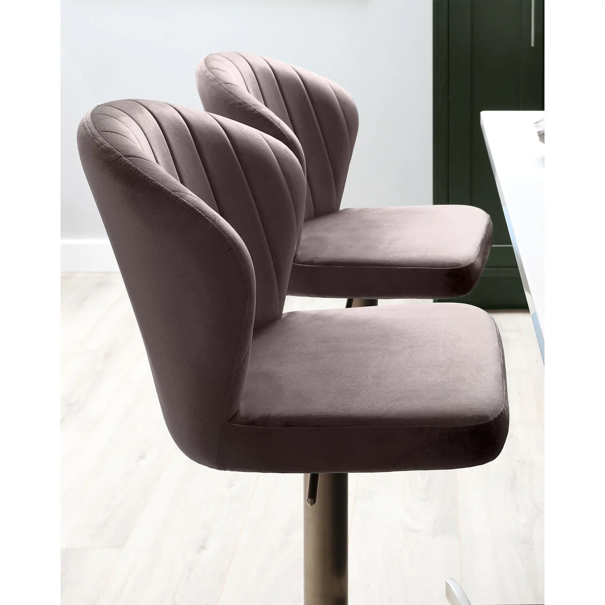 Harper mocha velvet gas lift bar stool – image 4