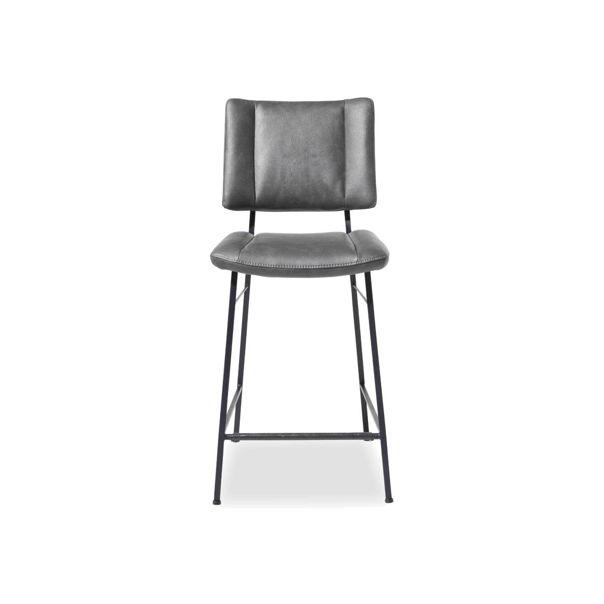 Habufa - Toronto Faux AN TO Leather Fixed Bar Stool - Anthracite – image 1