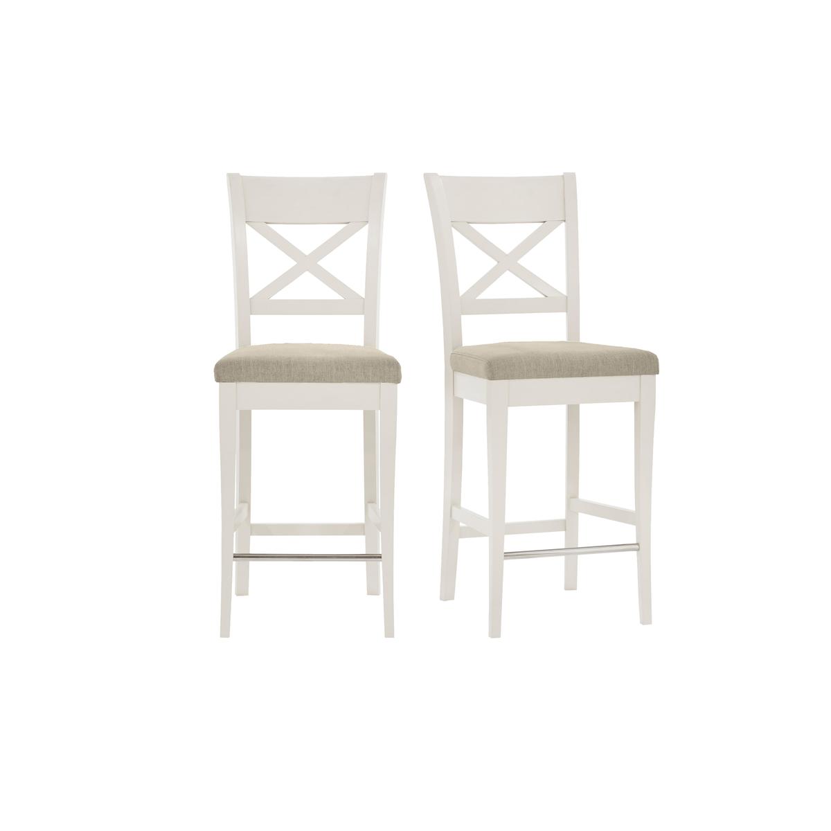 Furnitureland - Annecy Pair of Fabric Cross Back Bar Stools - Grey – image 3