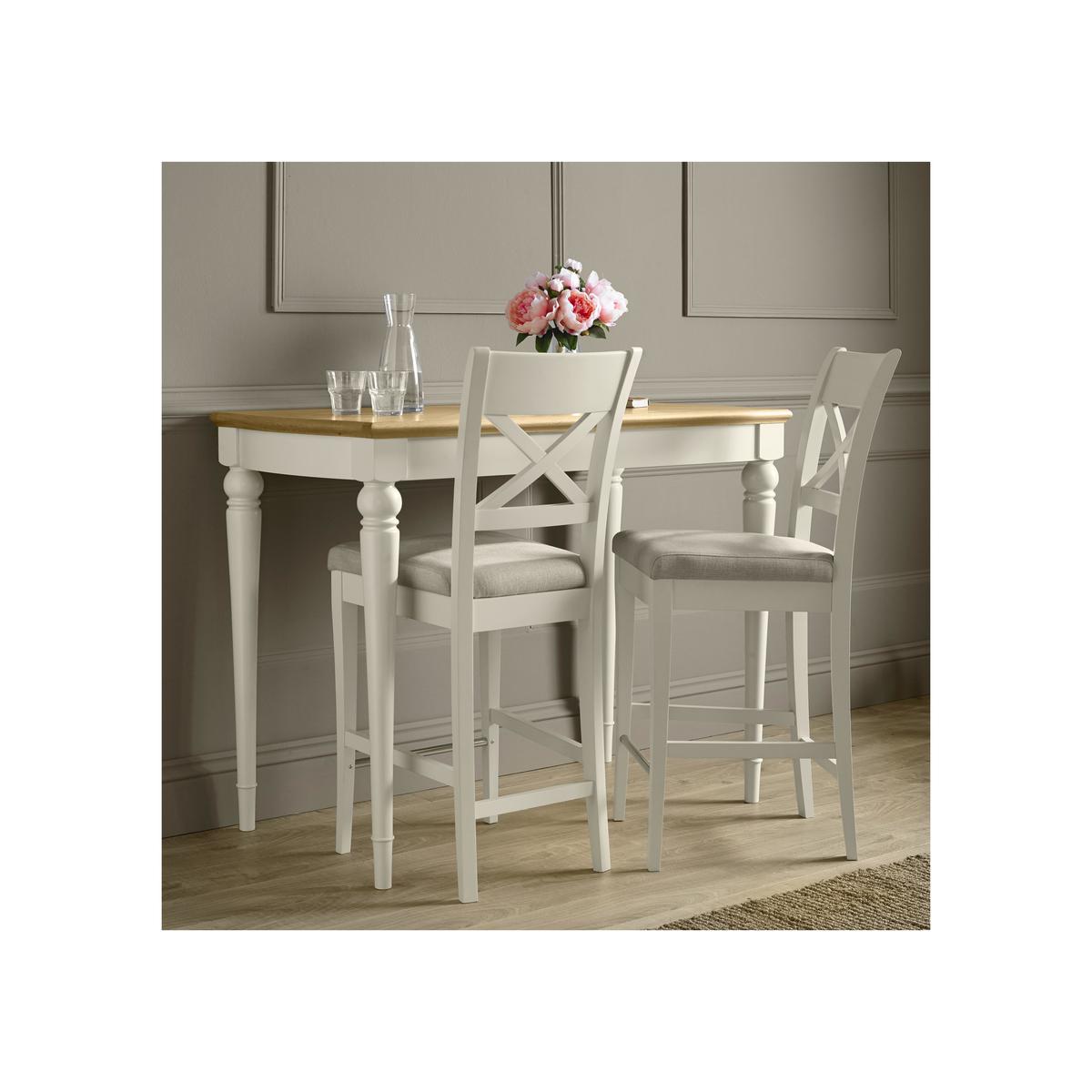 Furnitureland - Annecy Pair of Fabric Cross Back Bar Stools - Grey – image 4