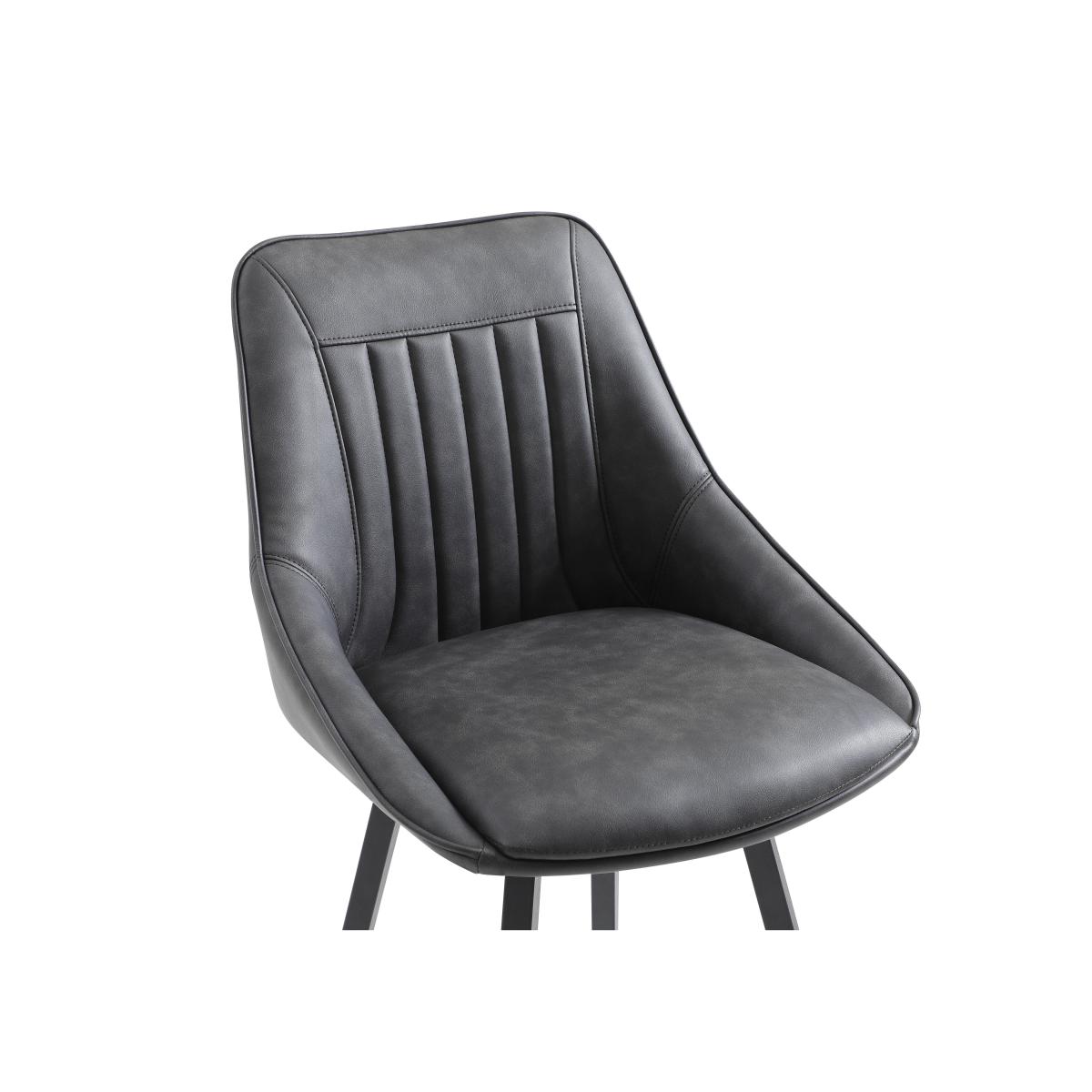 Crete Set of 4 Faux Leather Swivel Bar Stools – image 3