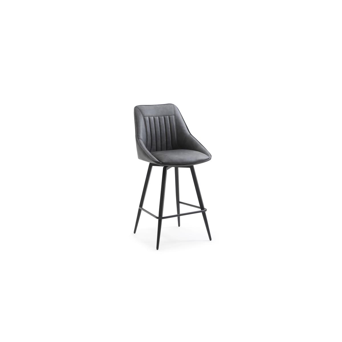 Crete Set of 4 Faux Leather Swivel Bar Stools – image 5